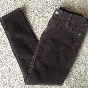 Dark brown corduroy stretch  jeans / jeggings.